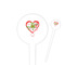 Valentine Owls 4" Round Plastic Food Picks - White - Single Sided (Personalized)