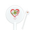 Valentine Owls 5.5" Round Plastic Stir Sticks - White - Single Sided (Personalized)