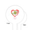 Valentine Owls White Plastic 6" Food Pick - Round - Single Sided - Front & Back