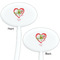 Valentine Owls White Plastic 7" Stir Stick - Double Sided - Oval - Front & Back