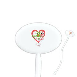 Valentine Owls Oval Plastic Stir Sticks (Personalized)