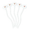 Valentine Owls White Plastic 7" Stir Stick - Oval - Fan