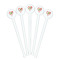 Valentine Owls White Plastic 7" Stir Stick - Round - Fan View