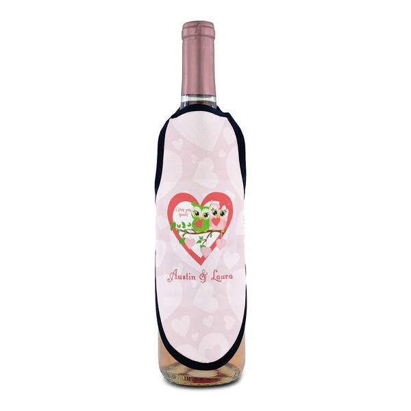 Valentine Owls Wine Bottle Apron - IN CONTEXT