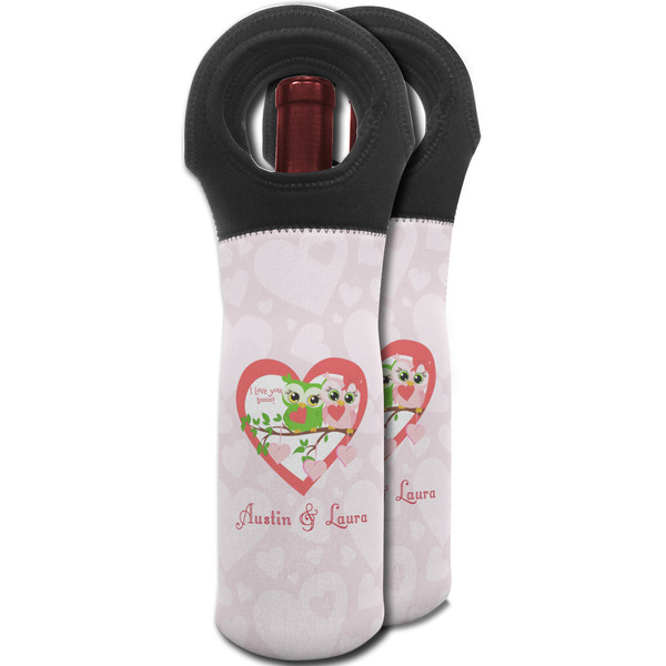 Valentine Owls Wine Tote Bag - MAIN