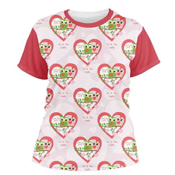 Custom Valentine Owls Women's Crew T-Shirt - Small (Personalized)