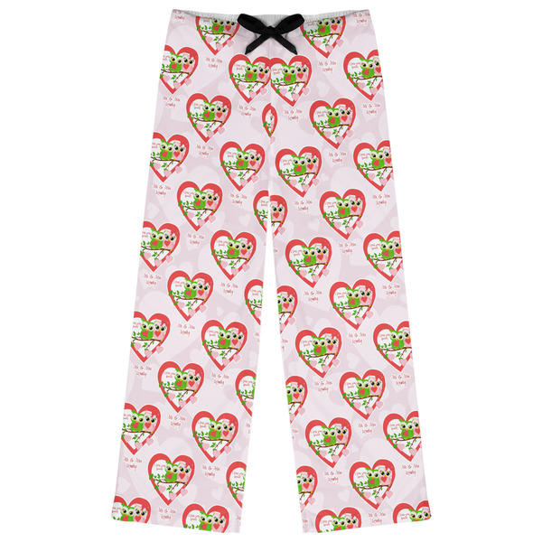Custom Valentine Owls Womens Pajama Pants - XS (Personalized)