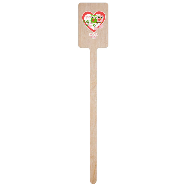 Valentine Owls Wooden 6.25" Stir Stick - Rectangular - Single Stick