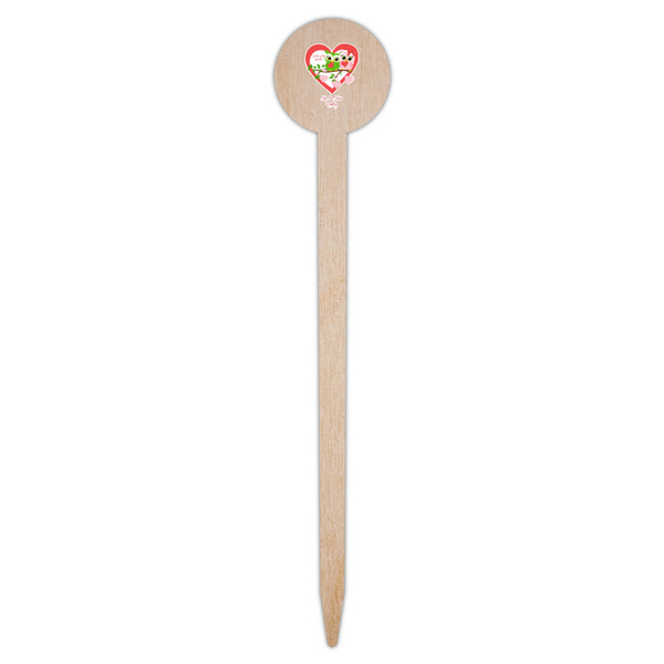 Valentine Owls Wooden 6" Food Pick - Round - Single Pick