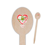 Valentine Owls Oval Wooden Food Picks - Single Sided (Personalized)