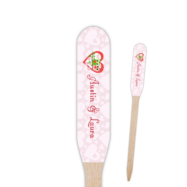 Custom Valentine Owls Paddle Wooden Food Picks - Double Sided (Personalized)