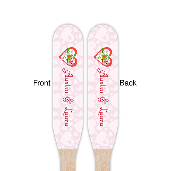 Valentine Owls Wooden Food Pick - Paddle - Double Sided - Front & Back