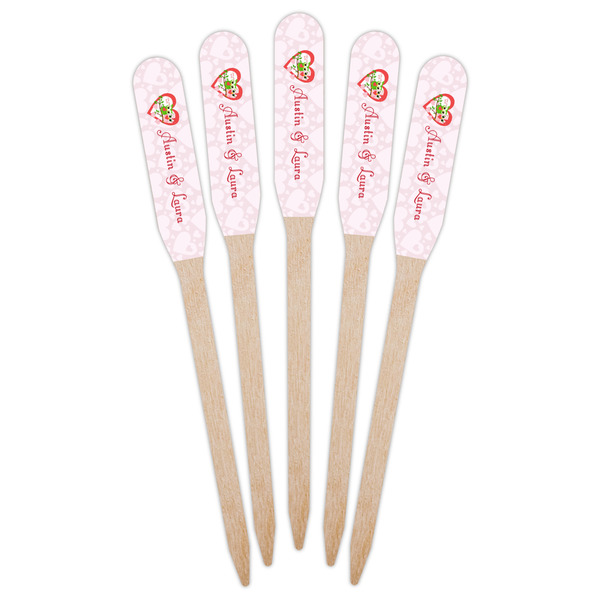 Valentine Owls Wooden Food Pick - Paddle - Fan View