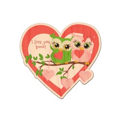 Valentine Owls Genuine Maple or Cherry Wood Sticker