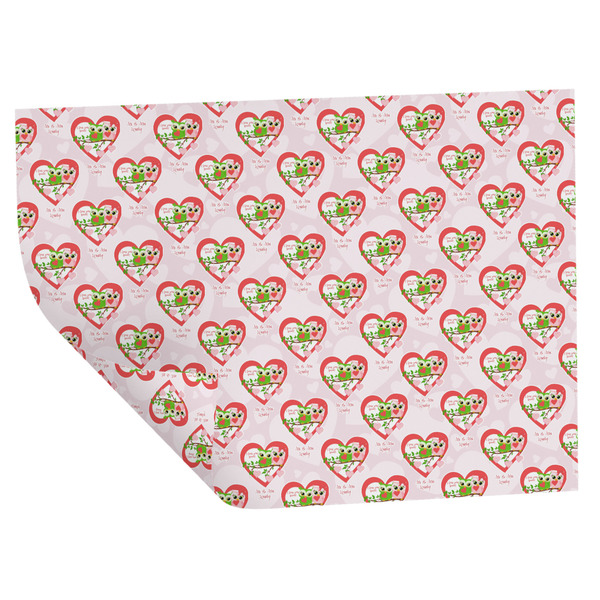 Valentine Owls Wrapping Paper Sheet - Double Sided - Folded