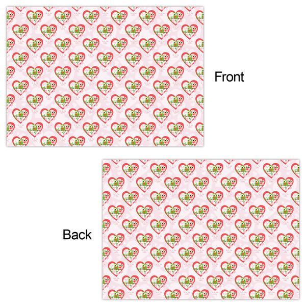 Valentine Owls Wrapping Paper Sheet - Double Sided - Front & Back