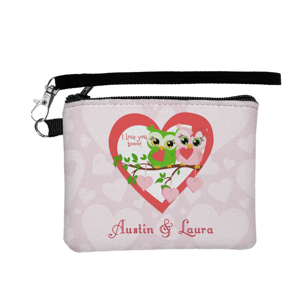 Custom Valentine Owls Wristlet ID Case w/ Couple's Names