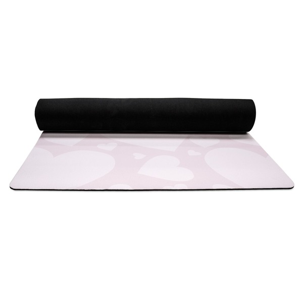 Valentine Owls Yoga Mat Rolled up Black Rubber Backing