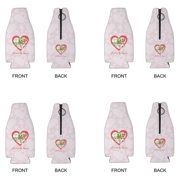 Valentine Owls Zipper Bottle Cooler - Set of 4 - APPROVAL