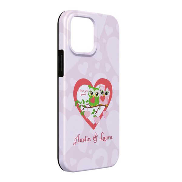 Custom Valentine Owls iPhone Case - Rubber Lined - iPhone 13 Pro Max (Personalized)