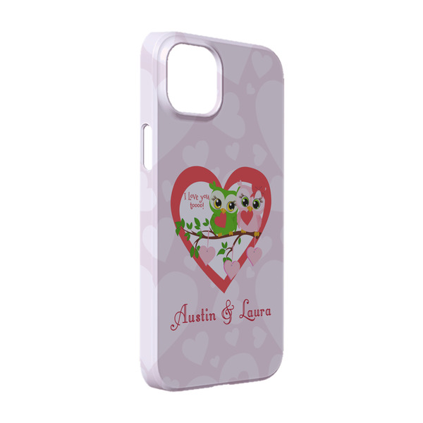 Custom Valentine Owls iPhone Case - Plastic - iPhone 14 (Personalized)