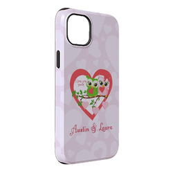 Valentine Owls iPhone Case - Rubber Lined - iPhone 14 Plus (Personalized)