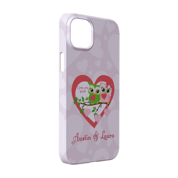Custom Valentine Owls iPhone Case - Plastic - iPhone 14 Pro (Personalized)