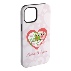 Valentine Owls iPhone Case - Rubber Lined - iPhone 15 Plus (Personalized)