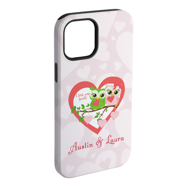 Custom Valentine Owls iPhone Case - Rubber Lined - iPhone 15 Pro Max (Personalized)