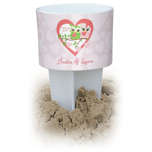 Custom Valentine Owls Beach Spiker Drink Holder (Personalized)
