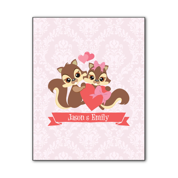 Custom Chipmunk Couple Wood Print - 11x14 (Personalized)