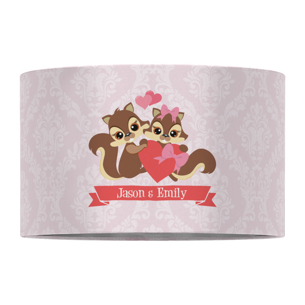 Chipmunk Couple 12" Drum Lampshade - FRONT (Fabric)