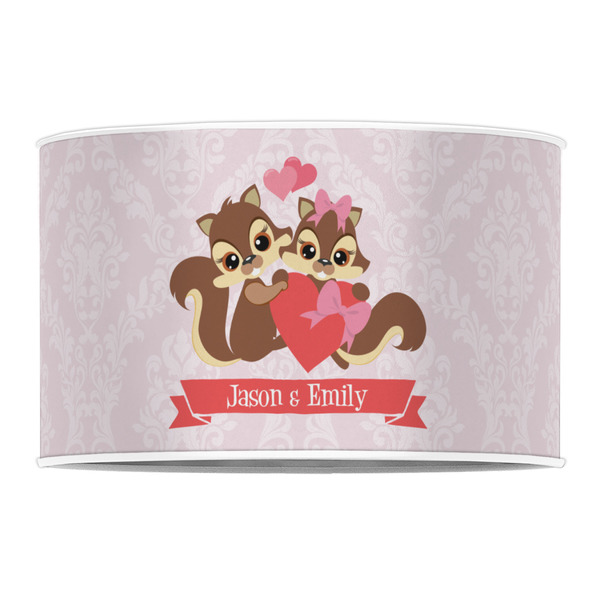 Chipmunk Couple 12" Drum Lampshade - FRONT (Poly Film)