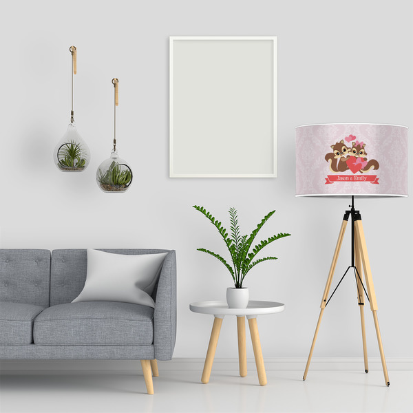 Chipmunk Couple 12" Drum Lampshade - LIFESTYLE