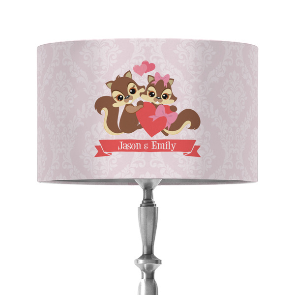 Custom Chipmunk Couple 12" Drum Lamp Shade - Fabric (Personalized)