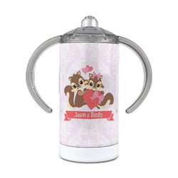 Chipmunk Couple 12 oz Stainless Steel Sippy Cup (Personalized)