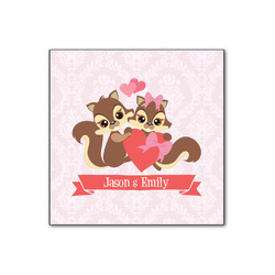Chipmunk Couple Wood Print - 12x12 (Personalized)