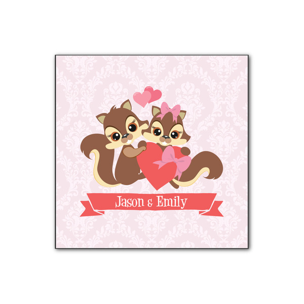 Custom Chipmunk Couple Wood Print - 12x12 (Personalized)