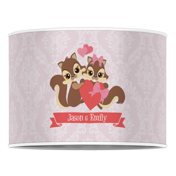 Chipmunk Couple 16" Drum Lampshade - FRONT (Poly Film)