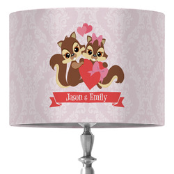 Chipmunk Couple 16" Drum Lamp Shade - Fabric (Personalized)