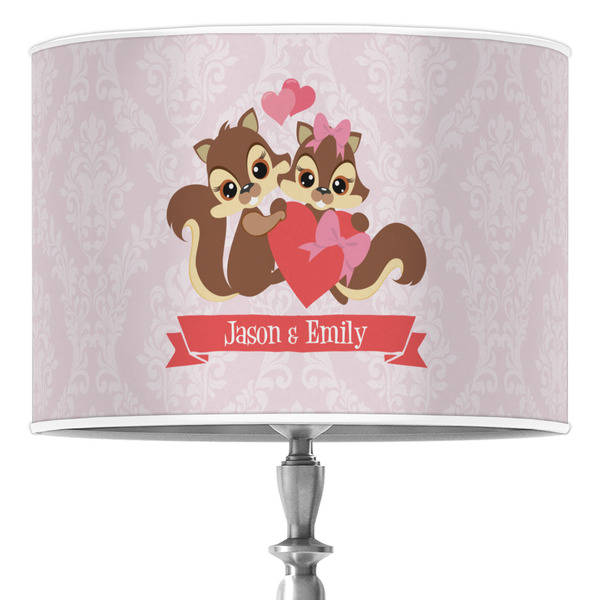 Custom Chipmunk Couple 16" Drum Lamp Shade - Poly-film (Personalized)