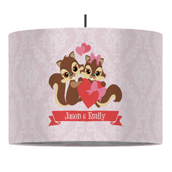 Chipmunk Couple Drum Pendant Lamp (Personalized)
