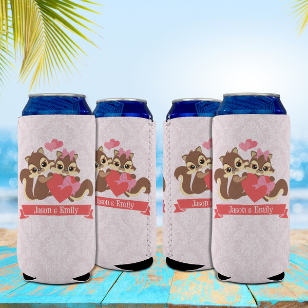 Chipmunk Couple 16oz Can Sleeve - Set of 4 - LIFESTYLE