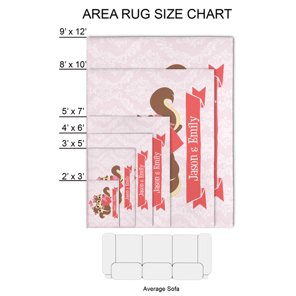 Chipmunk Couple 2'x3' Indoor Area Rugs - Size Chart