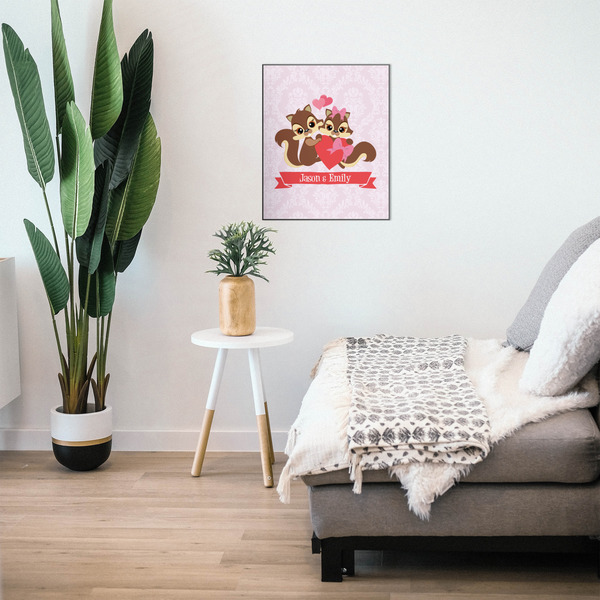 Chipmunk Couple 20x24 Wood Print - In Context