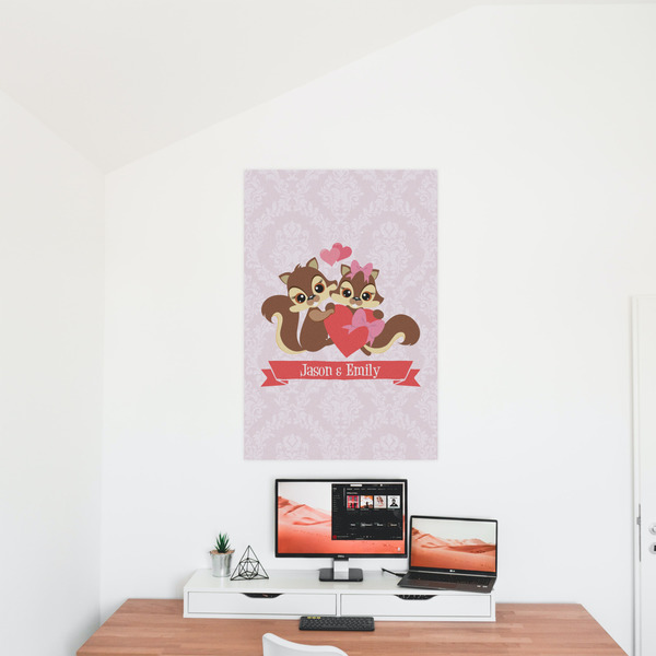 Chipmunk Couple 24x36 - Matte Poster - On the Wall