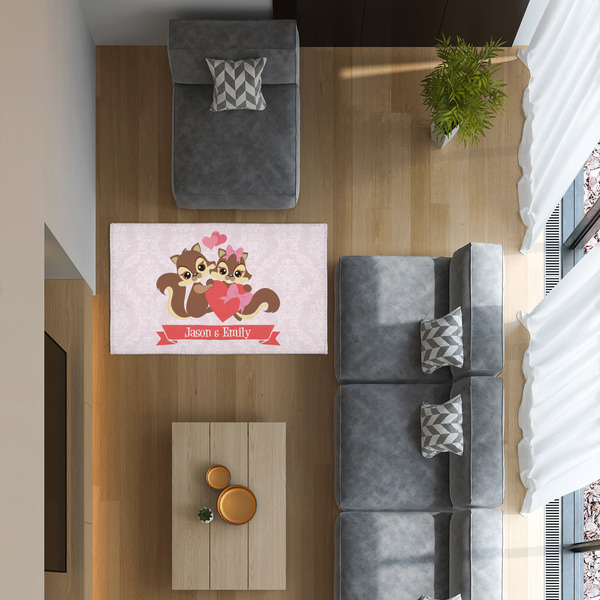Chipmunk Couple 3'x5' Indoor Area Rugs - IN CONTEXT