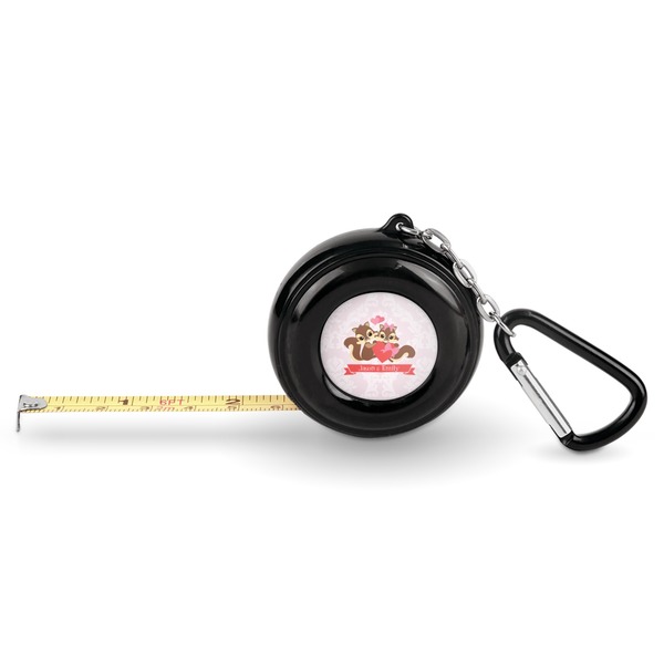 Custom Chipmunk Couple Pocket Tape Measure - 6 Ft w/ Carabiner Clip (Personalized)