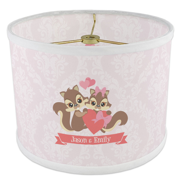 Chipmunk Couple 8" Drum Lampshade - ANGLE Poly-Film