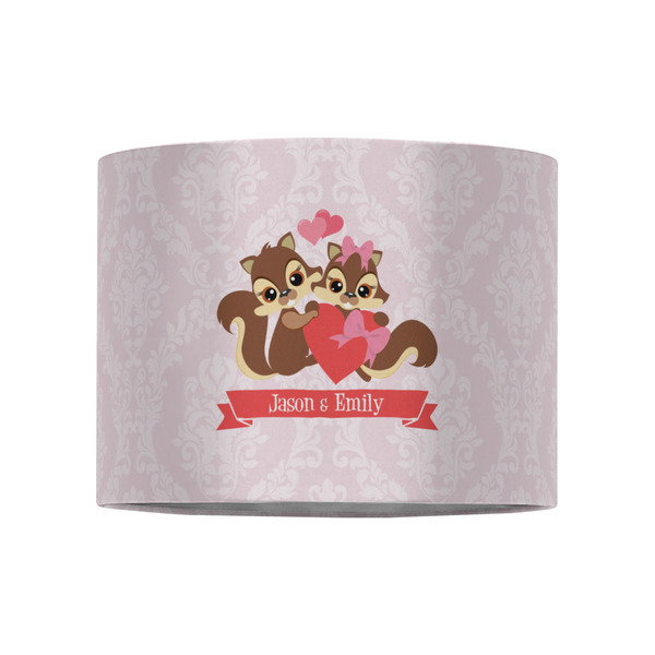 Chipmunk Couple 8" Drum Lampshade - FRONT (Fabric)